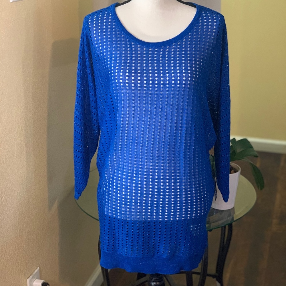 NWT  GLO Jeans  Crocheted Scoop Neck XL